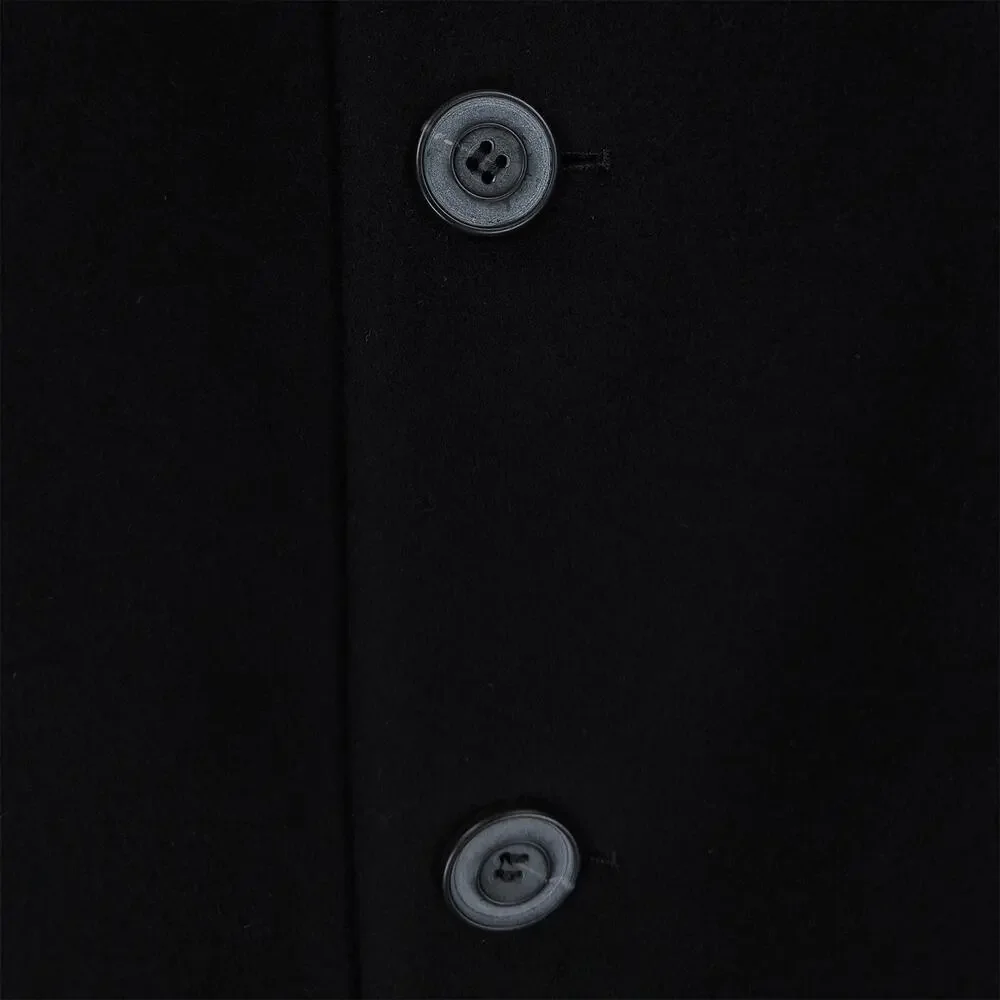 Hugo Boss Mens Migor Slim Fit Overcoat 42R Black Solid Cashmere NWT